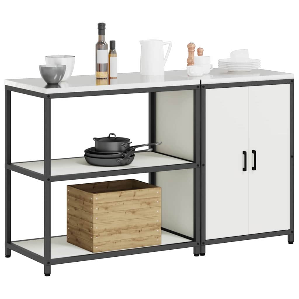 Set di Stoccaggio per Cucina con lo scaffale 2 pcs Bianco