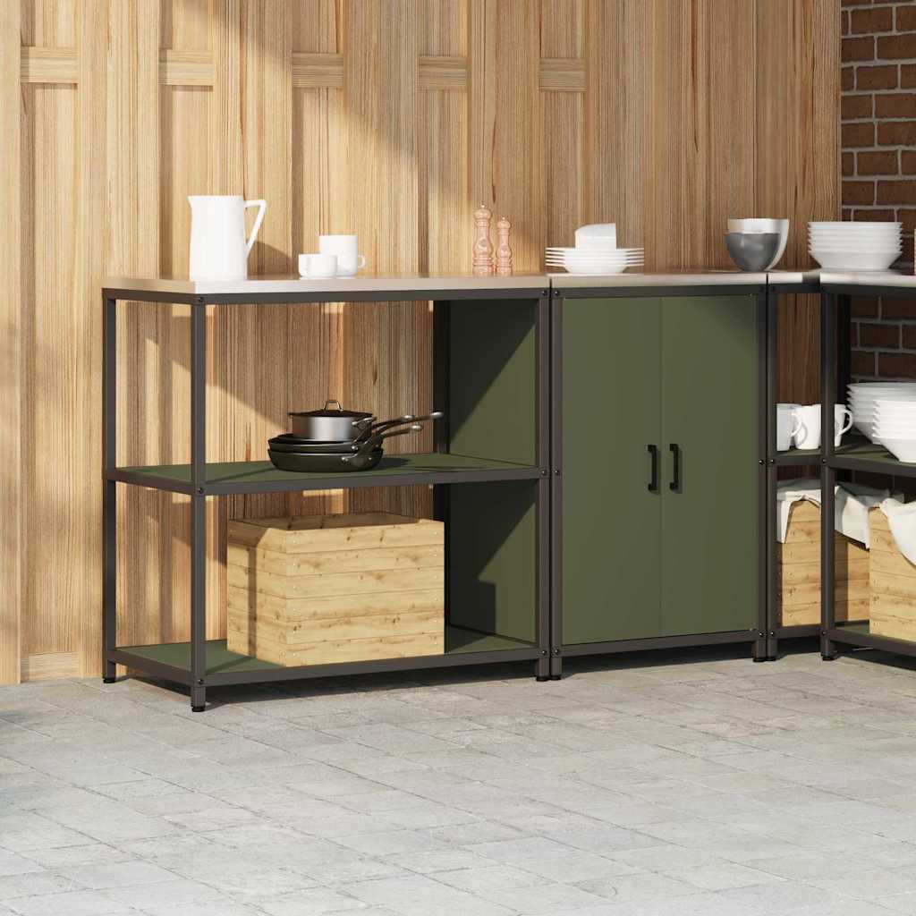 Set di Stoccaggio per Cucina con lo scaffale 2 pcs Verde oliva