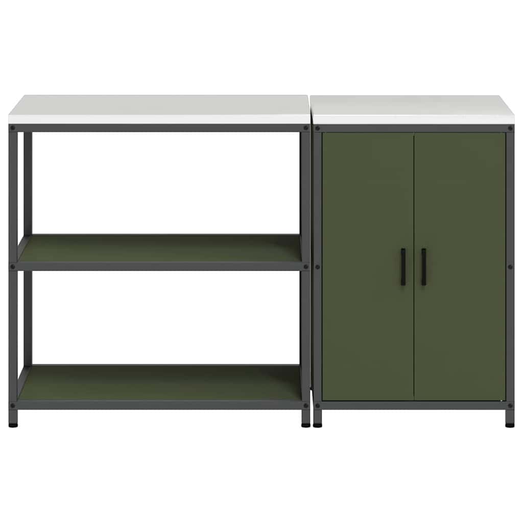 Set di Stoccaggio per Cucina con lo scaffale 2 pcs Verde oliva