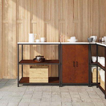 Set di Stoccaggio per Cucina con lo scaffale 2 pcs Ruggine | homemem39