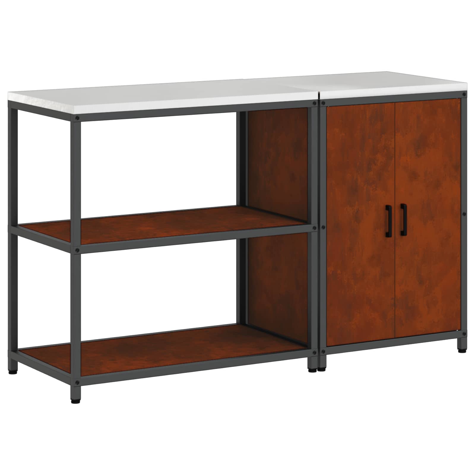 Set di Stoccaggio per Cucina con lo scaffale 2 pcs Ruggine | homemem39