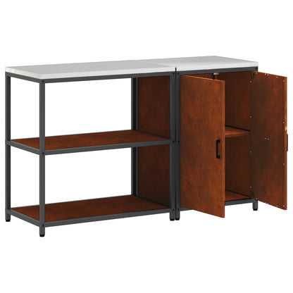 Set di Stoccaggio per Cucina con lo scaffale 2 pcs Ruggine | homemem39
