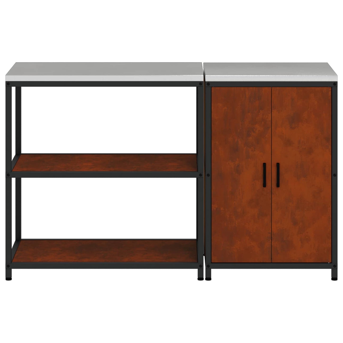 Set di Stoccaggio per Cucina con lo scaffale 2 pcs Ruggine | homemem39