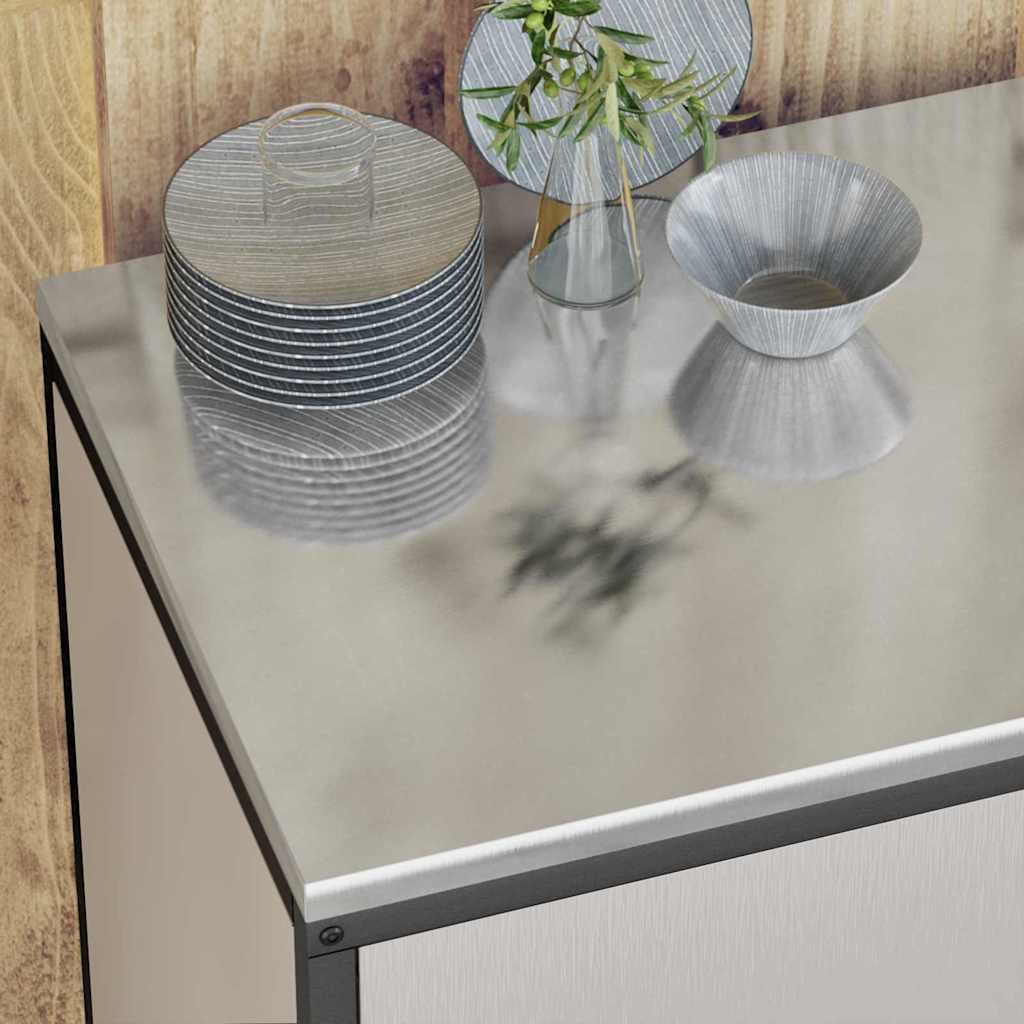 Set di Stoccaggio per Cucina con porta 3 pcs Argento Acciaio