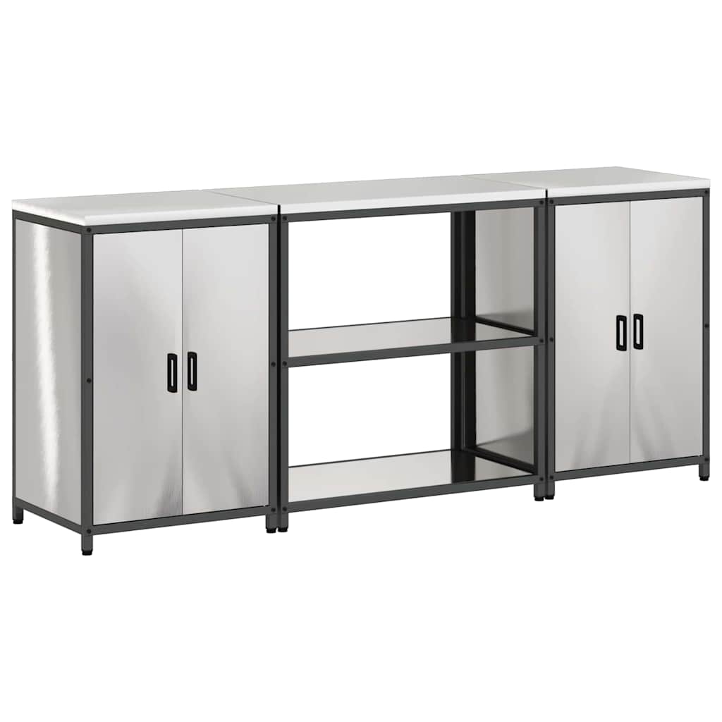 Set di Stoccaggio per Cucina HATTEM 3 pcs Argento Acciaio Inox