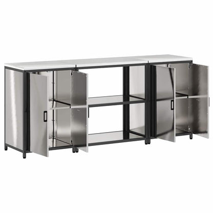 Set di Stoccaggio per Cucina HATTEM 3 pcs Argento Acciaio Inox