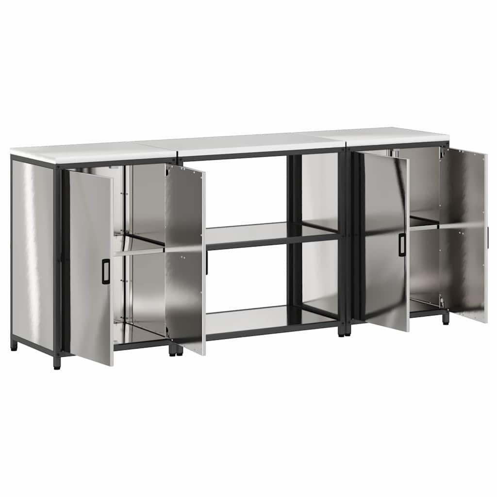 Set di Stoccaggio per Cucina HATTEM 3 pcs Argento Acciaio Inox