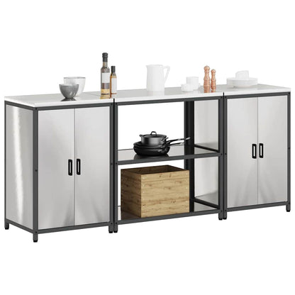 Set di Stoccaggio per Cucina HATTEM 3 pcs Argento Acciaio Inox