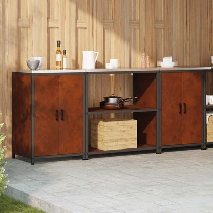 Set di Stoccaggio per Cucina con lo scaffale 3 pcs Ruggine | homemem39