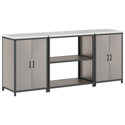 Set di Stoccaggio per Cucina con lo scaffale 3 pcs Ruggine | homemem39