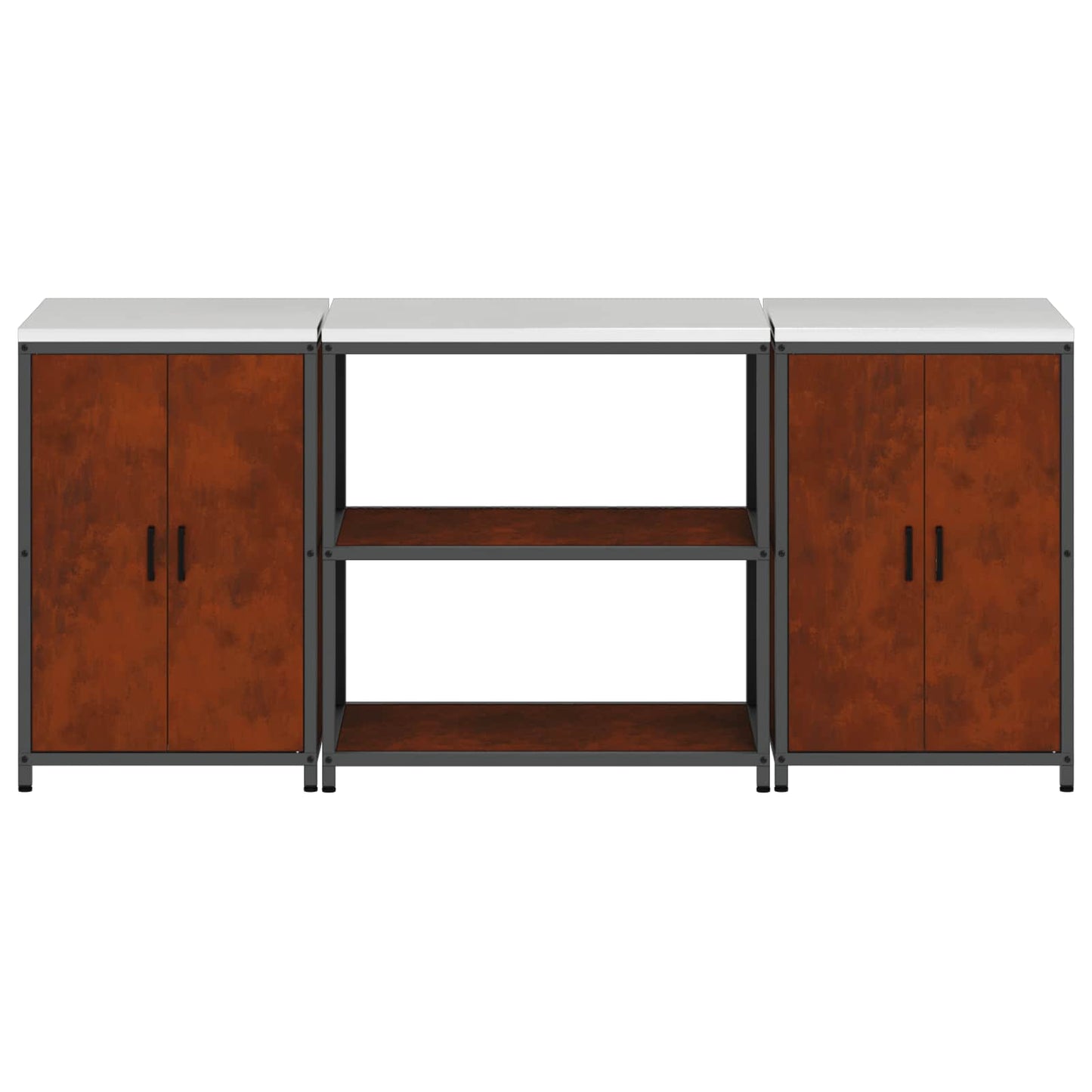 Set di Stoccaggio per Cucina con lo scaffale 3 pcs Ruggine | homemem39