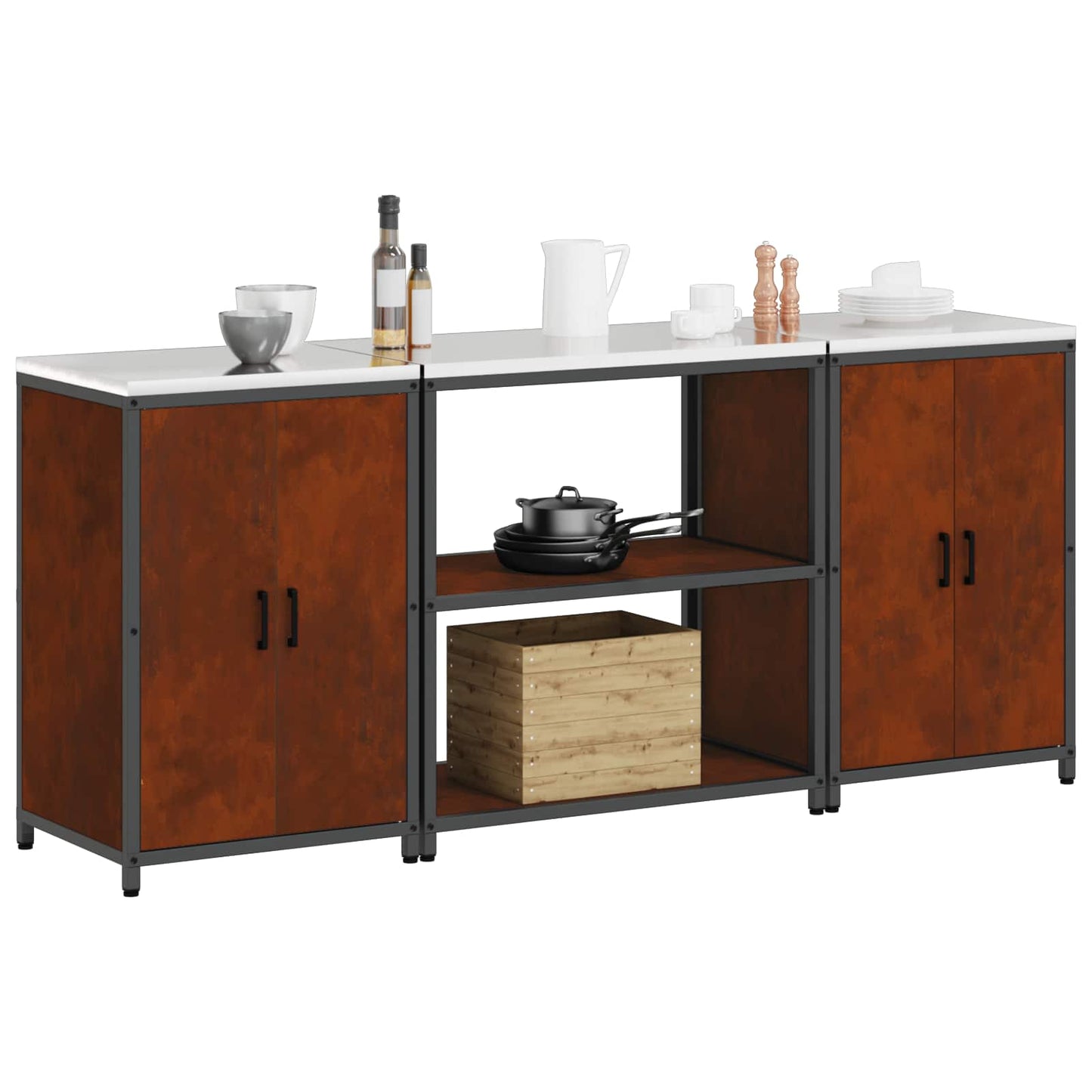 Set di Stoccaggio per Cucina HATTEM 3 pcs Ruggine Acciaio