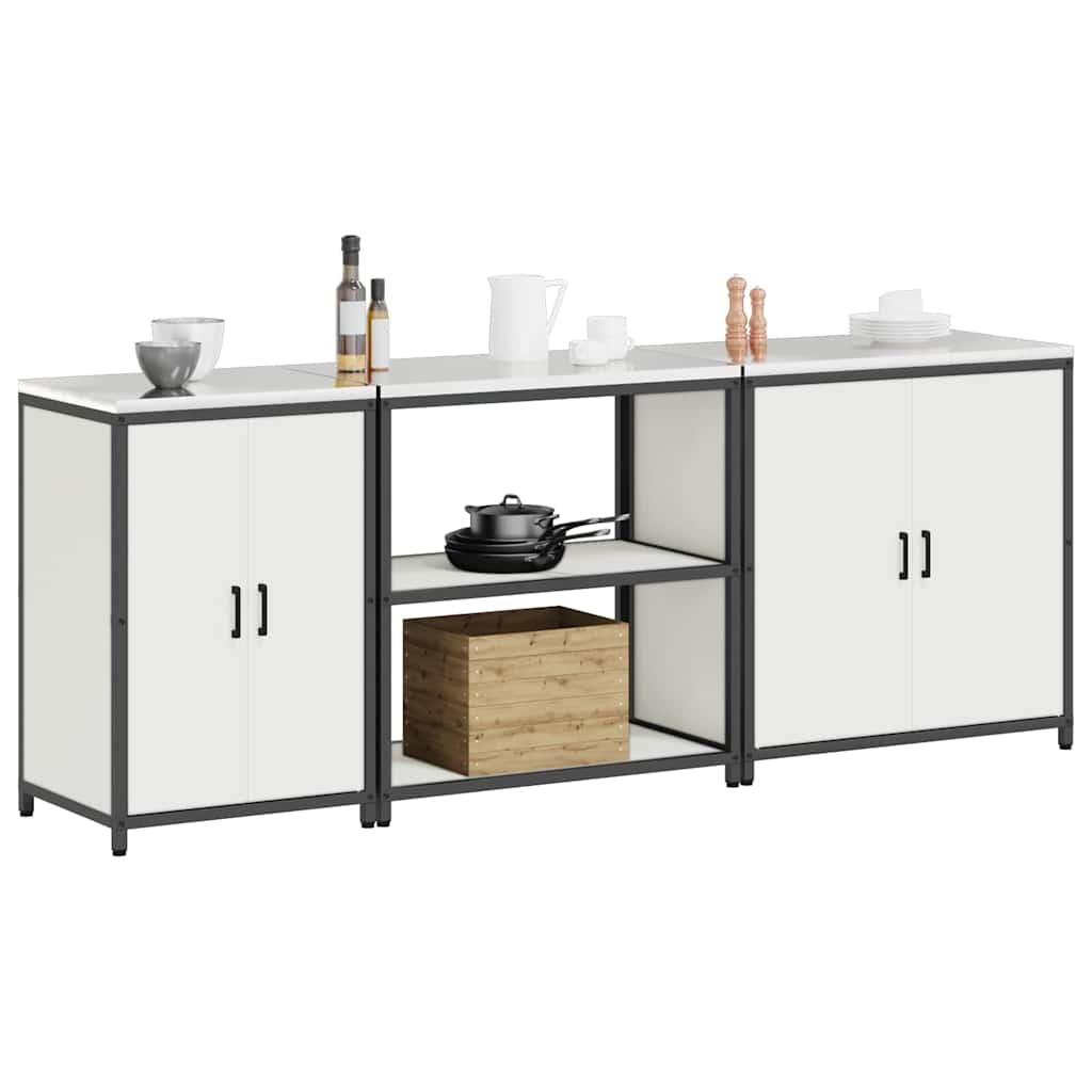 Set di Stoccaggio per Cucina Altro 3 pcs Bianco Acciaio