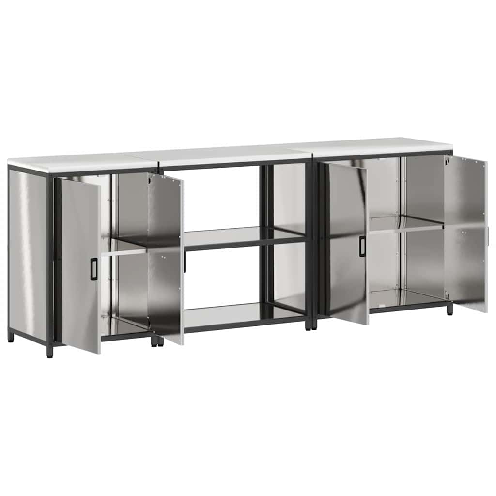 Set di Stoccaggio per Cucina HATTEM 3 pcs Argento Acciaio Inox