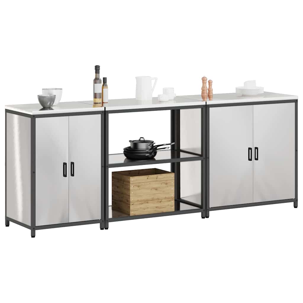 Set di Stoccaggio per Cucina HATTEM 3 pcs Argento Acciaio Inox