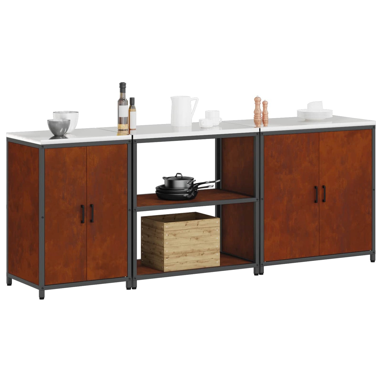 Set di Stoccaggio per Cucina HATTEM 3 pcs Ruggine Acciaio