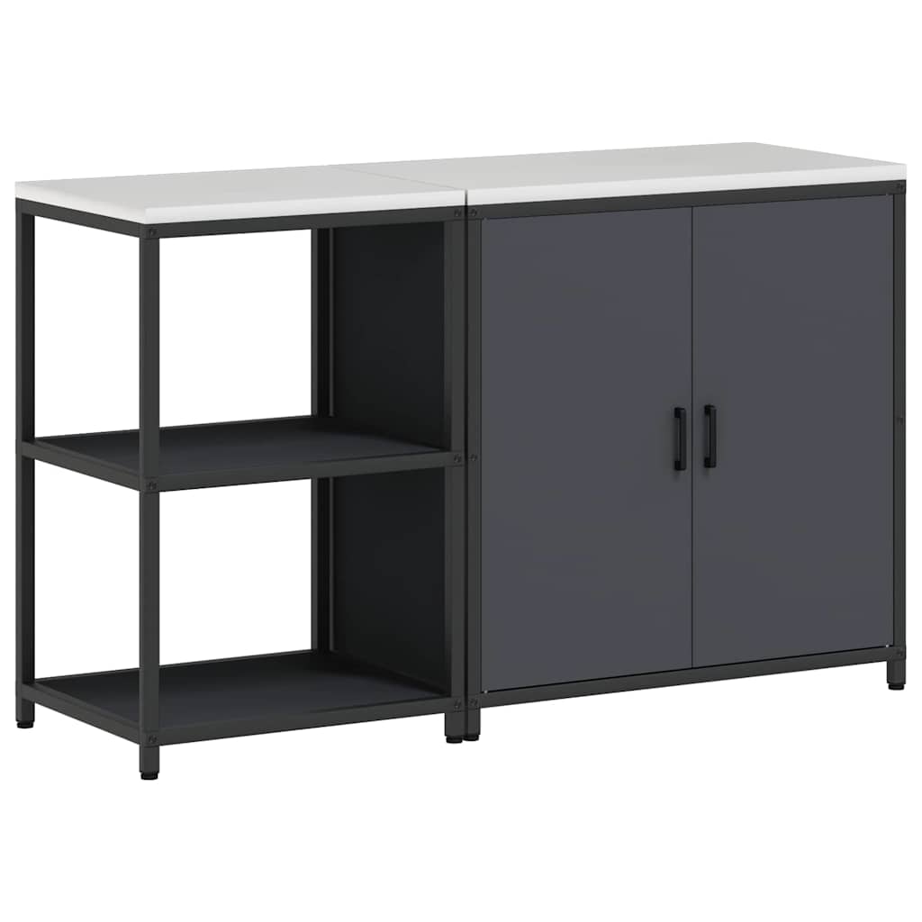 Set di Stoccaggio per Cucina con porta 2 pcs Antracite Acciaio