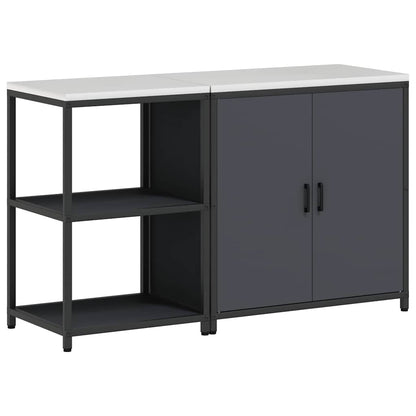 Set di Stoccaggio per Cucina con porta 2 pcs Antracite Acciaio