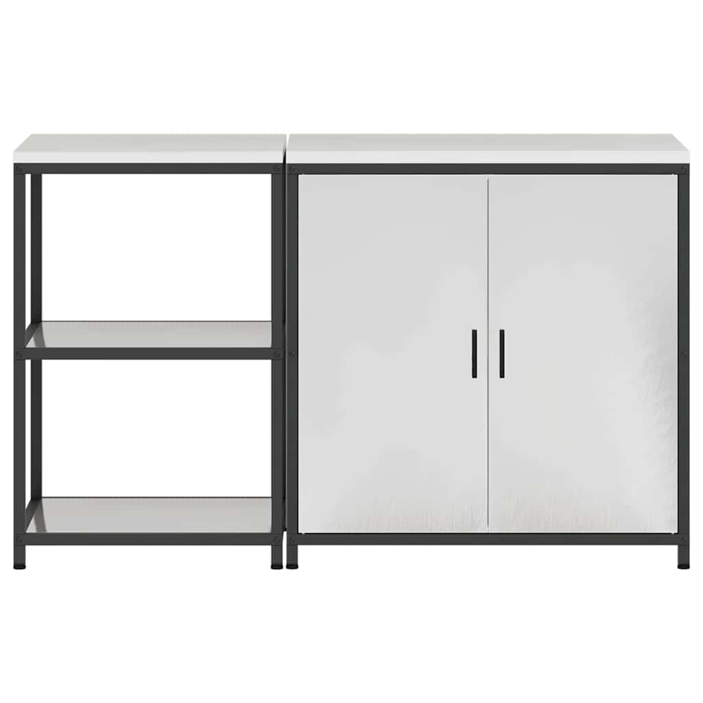 Set di Stoccaggio per Cucina Regolabile 2 pcs Argento Acciaio
