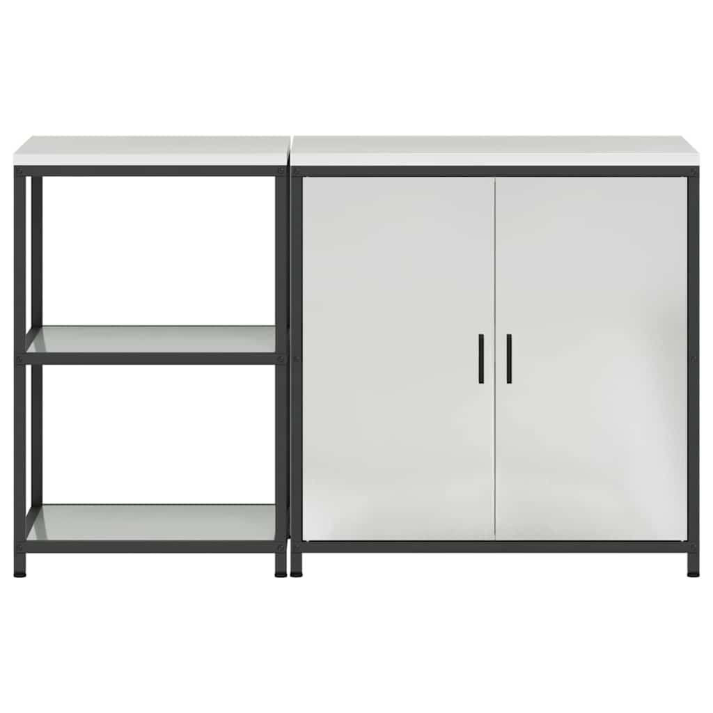 Set di Stoccaggio per Cucina con porta 2 pcs Argento Acciaio