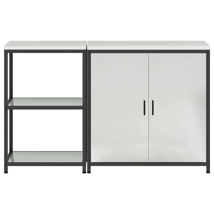 Set di Stoccaggio per Cucina con porta 2 pcs Argento Acciaio