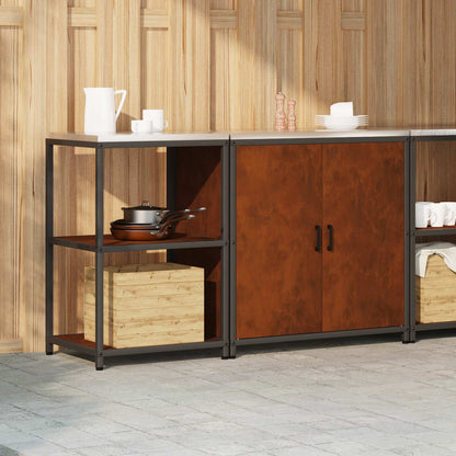 Set di Stoccaggio per Cucina con lo scaffale 2 pcs Ruggine | homemem39