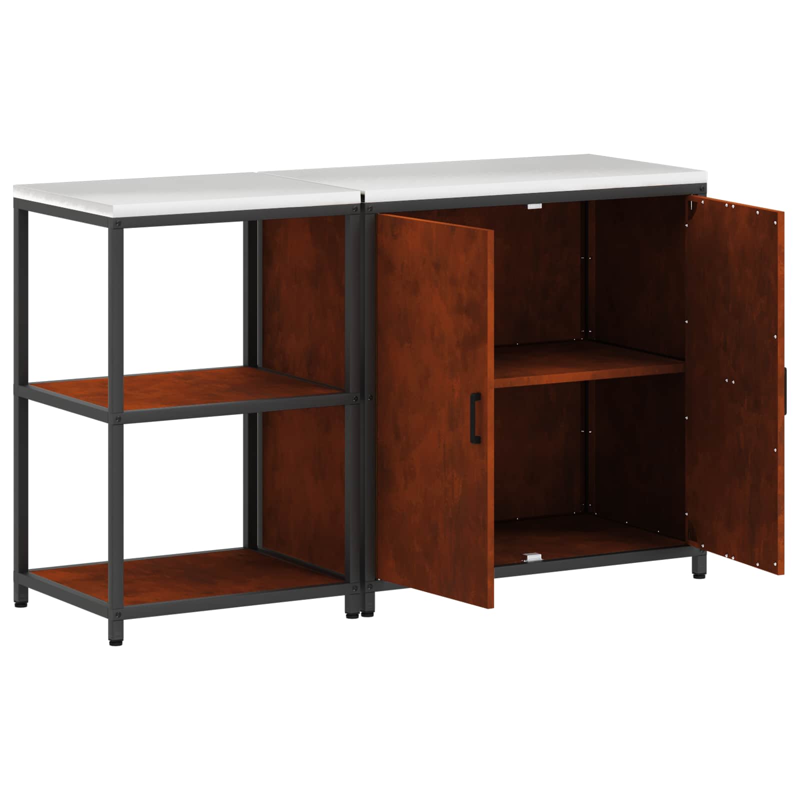 Set di Stoccaggio per Cucina con lo scaffale 2 pcs Ruggine | homemem39