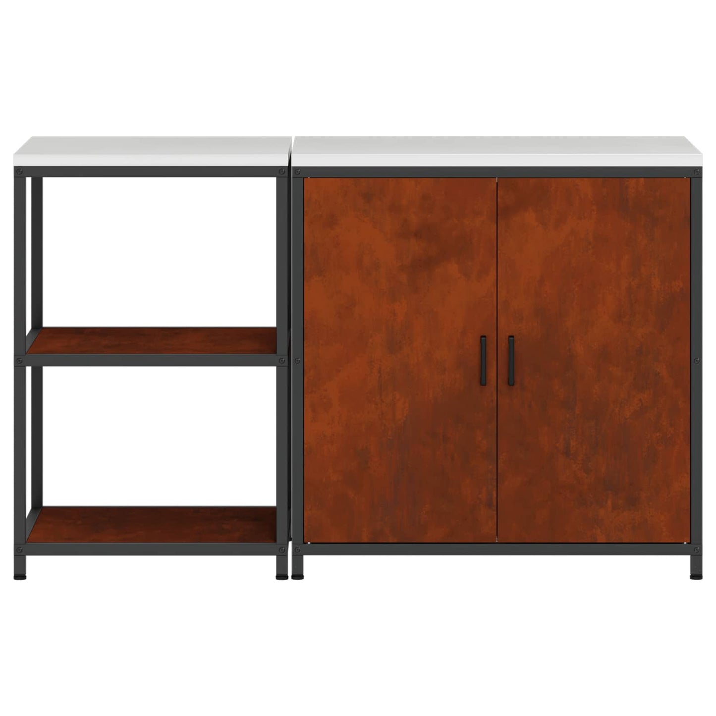 Set di Stoccaggio per Cucina con lo scaffale 2 pcs Ruggine | homemem39