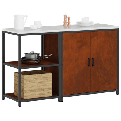Set di Stoccaggio per Cucina con lo scaffale 2 pcs Ruggine | homemem39