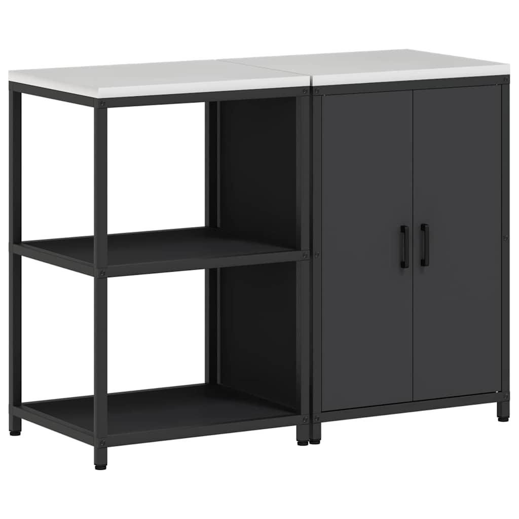Set di Stoccaggio per Cucina con lo scaffale 2 pcs Nero