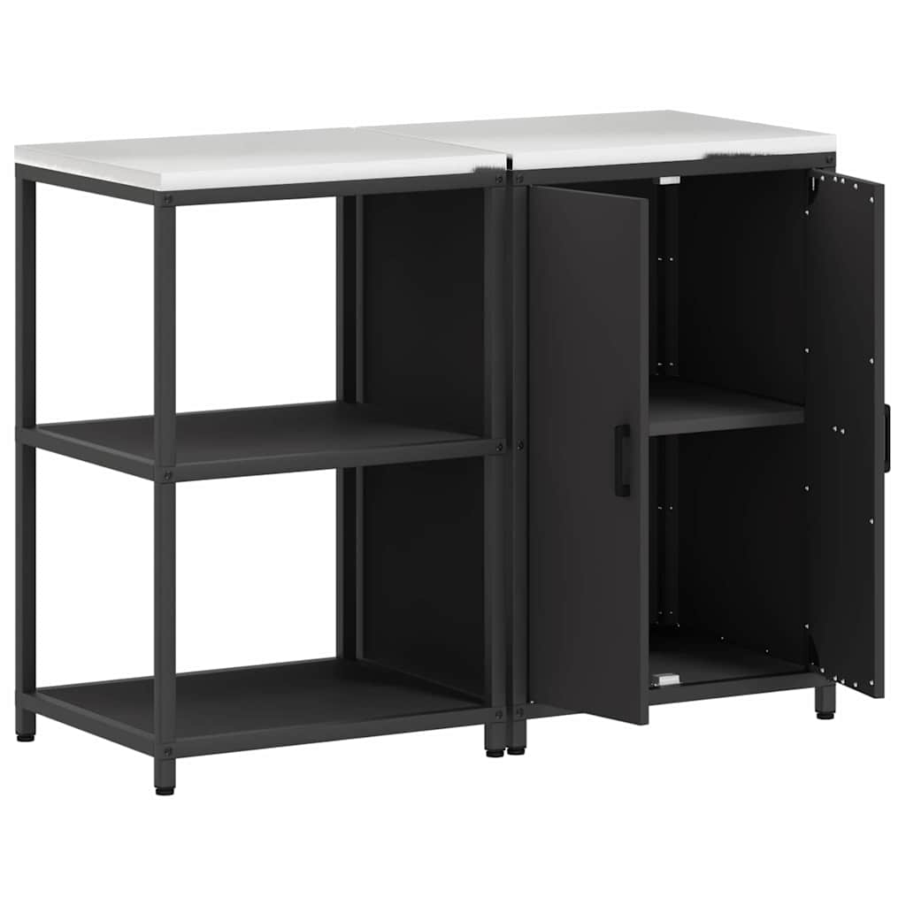 Set di Stoccaggio per Cucina con lo scaffale 2 pcs Nero