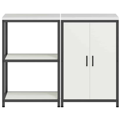 Set di Stoccaggio per Cucina con lo scaffale 2 pcs Bianco