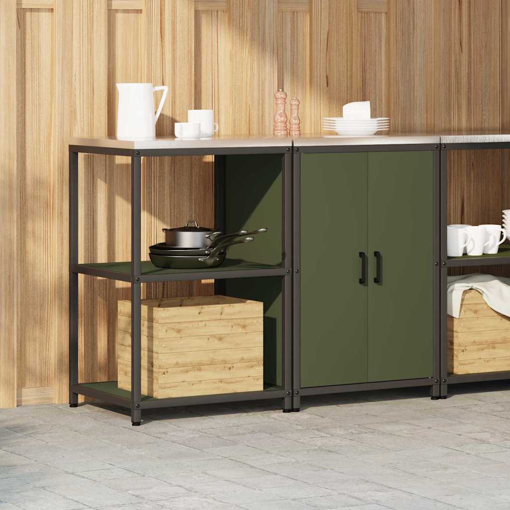 Set di Stoccaggio per Cucina con lo scaffale 2 pcs Verde oliva