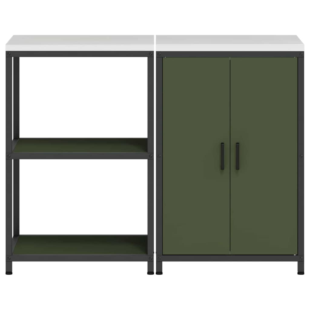 Set di Stoccaggio per Cucina con lo scaffale 2 pcs Verde oliva