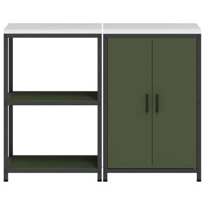 Set di Stoccaggio per Cucina con lo scaffale 2 pcs Verde oliva
