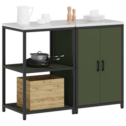Set di Stoccaggio per Cucina con lo scaffale 2 pcs Verde oliva