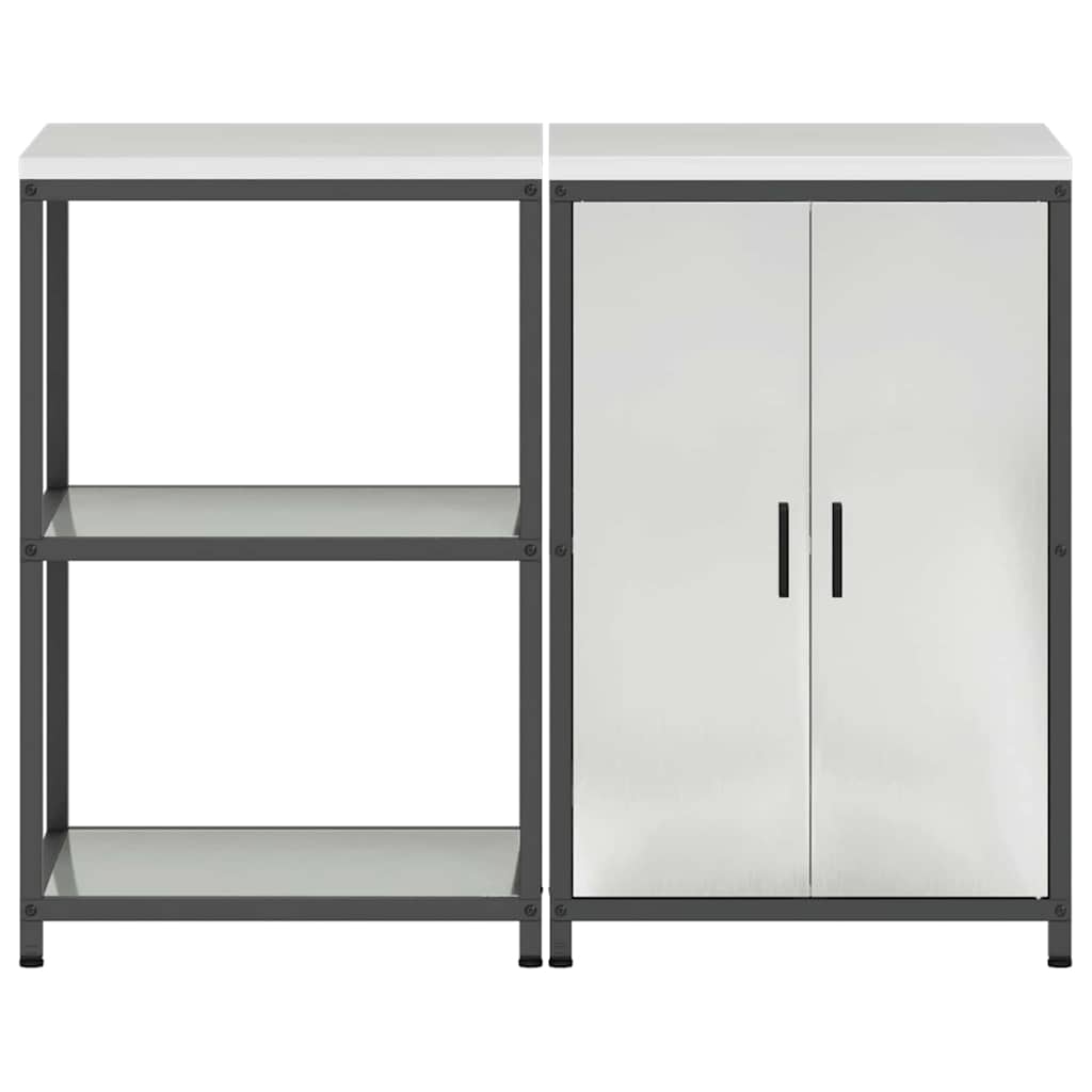 Set di Stoccaggio per Cucina 2 pcs Argento Acciaio zincato