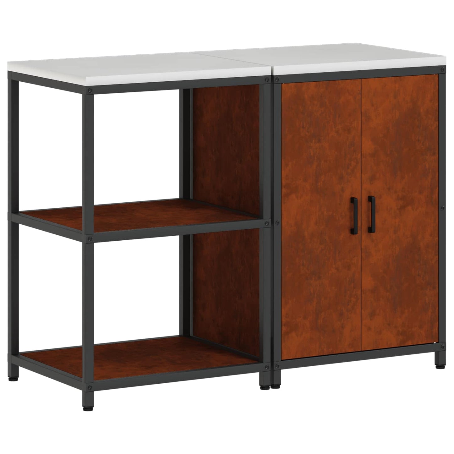 Set di Stoccaggio per Cucina con lo scaffale 2 pcs Ruggine | homemem39