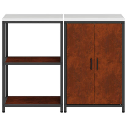 Set di Stoccaggio per Cucina con lo scaffale 2 pcs Ruggine | homemem39