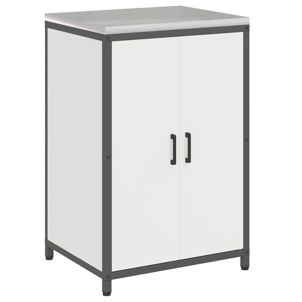 Set di Stoccaggio per Cucina con porta 3 pcs Bianco Acciaio