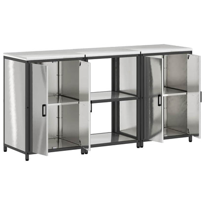 Set di Stoccaggio per Cucina HATTEM 3 pcs Argento Acciaio Inox