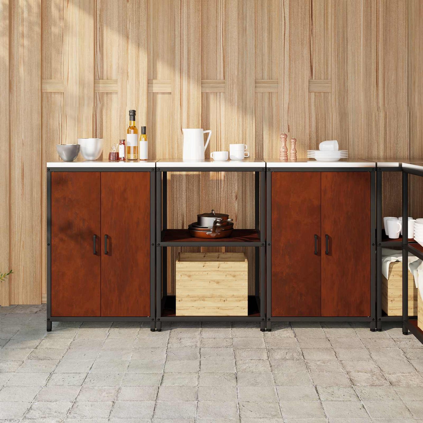 Set di Stoccaggio per Cucina HATTEM 3 pcs Ruggine Acciaio