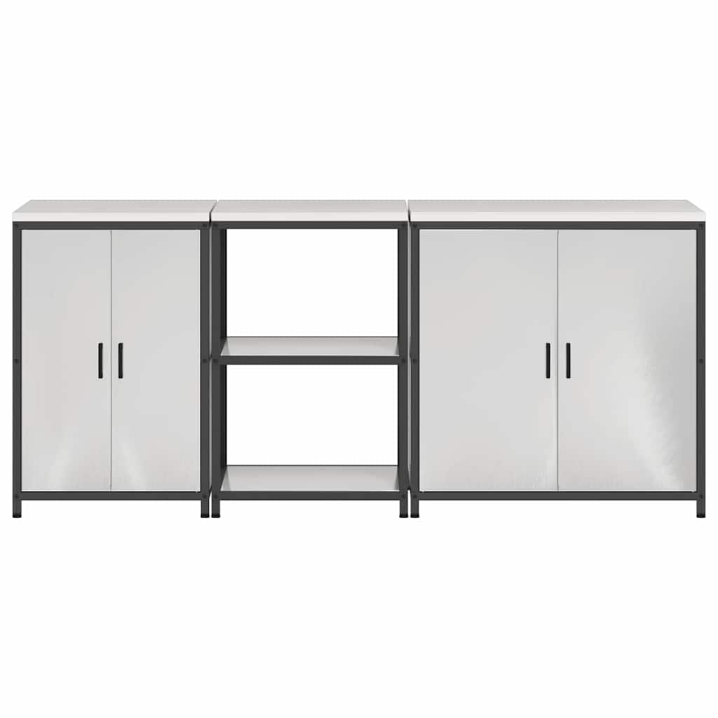 Set di Stoccaggio per Cucina HATTEM 3 pz Argento Acciaio Inox
