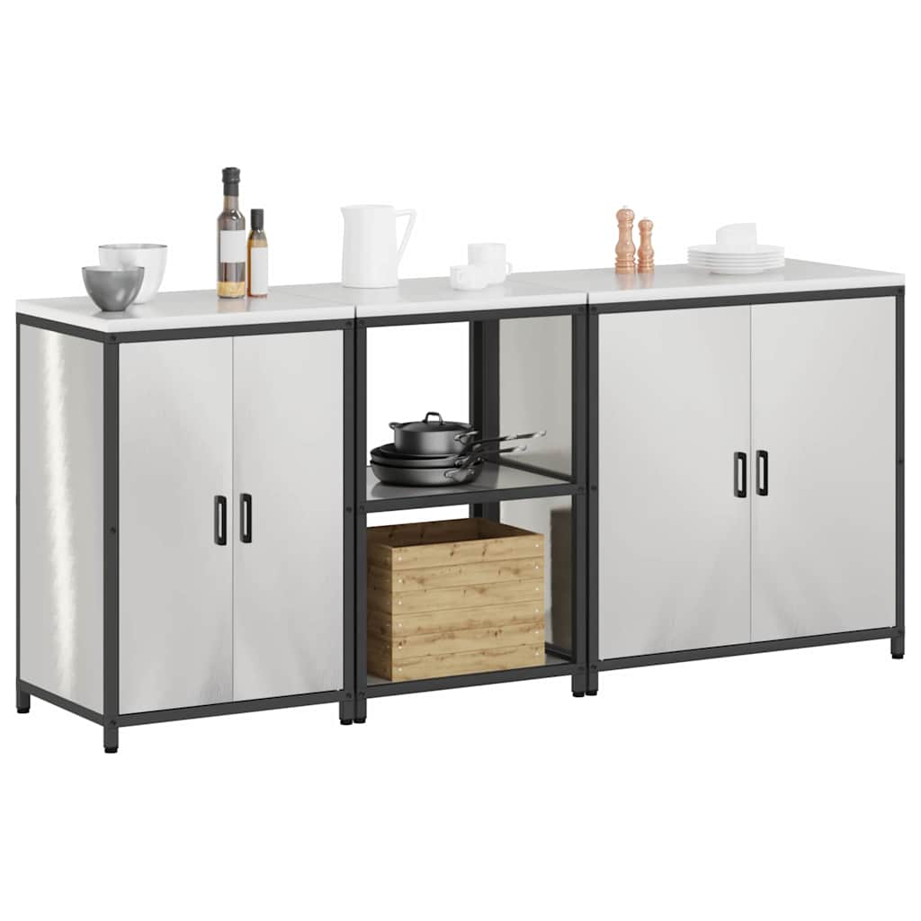 Set di Stoccaggio per Cucina HATTEM 3 pcs Argento Acciaio Inox