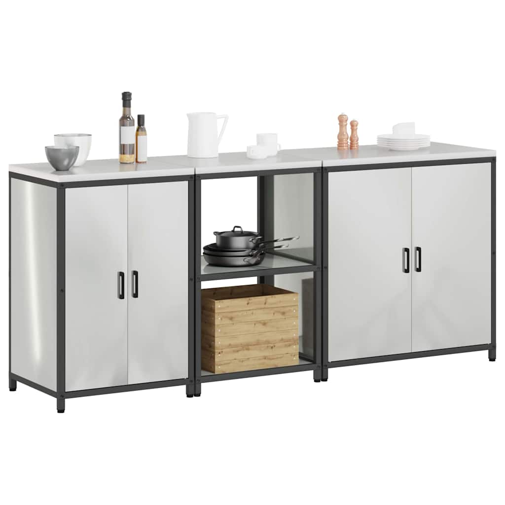 Set di Stoccaggio per Cucina HATTEM 3 pcs Argento
