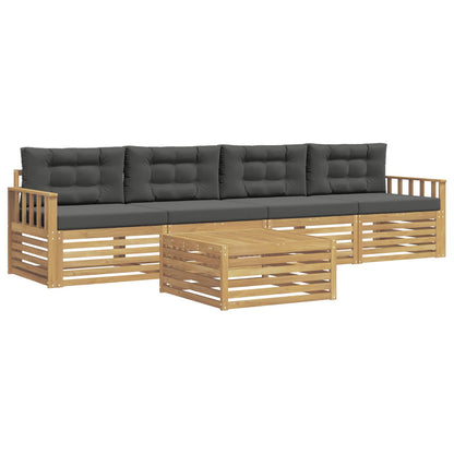 Set di divani da esterno 5 pz Bianco e Antracite