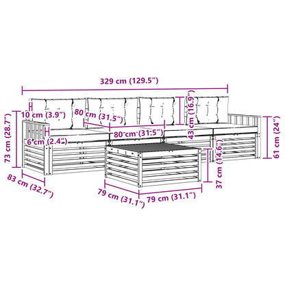 Set di divani da esterno 5 pz Bianco e Antracite