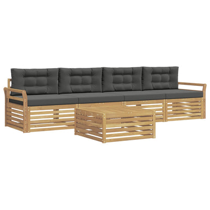 Set di divani da esterno 5 pz Bianco e Antracite