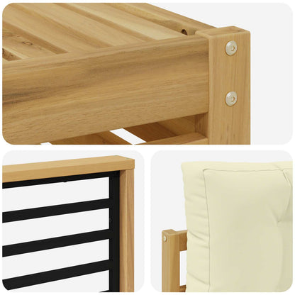 Set di divani da esterno 5 pz Bianco e Crema