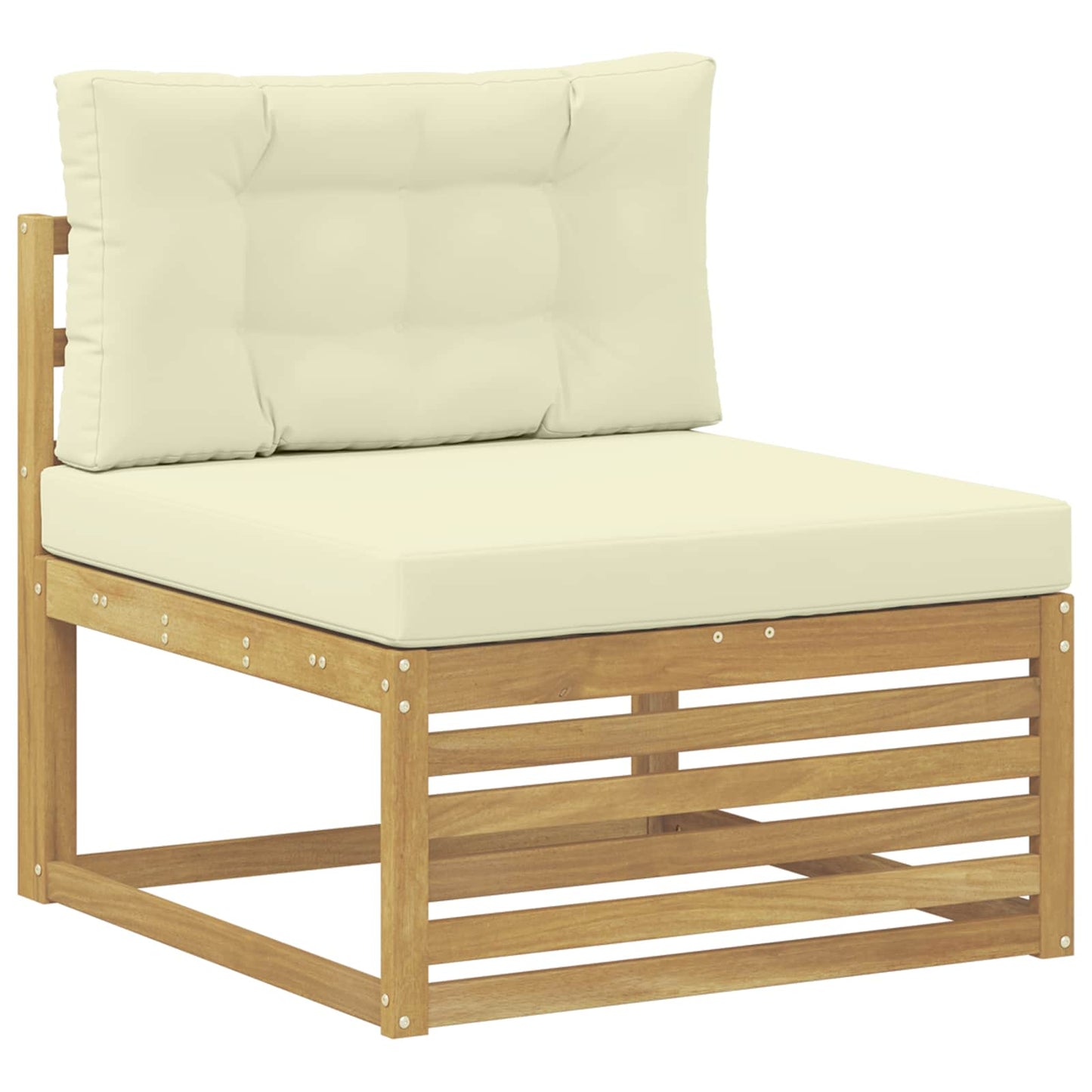 Set di divani da esterno 5 pz Bianco e Crema